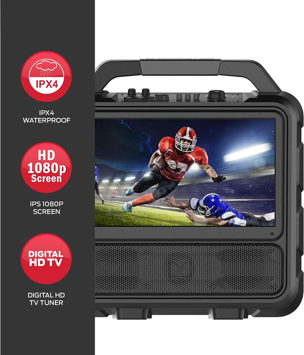 Portable entertainment system with 15.6" Full HD screen